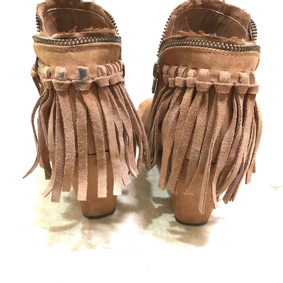 DV Open Toe Booties Heels Fringe Zipper size 7 - Picture 5 of 11